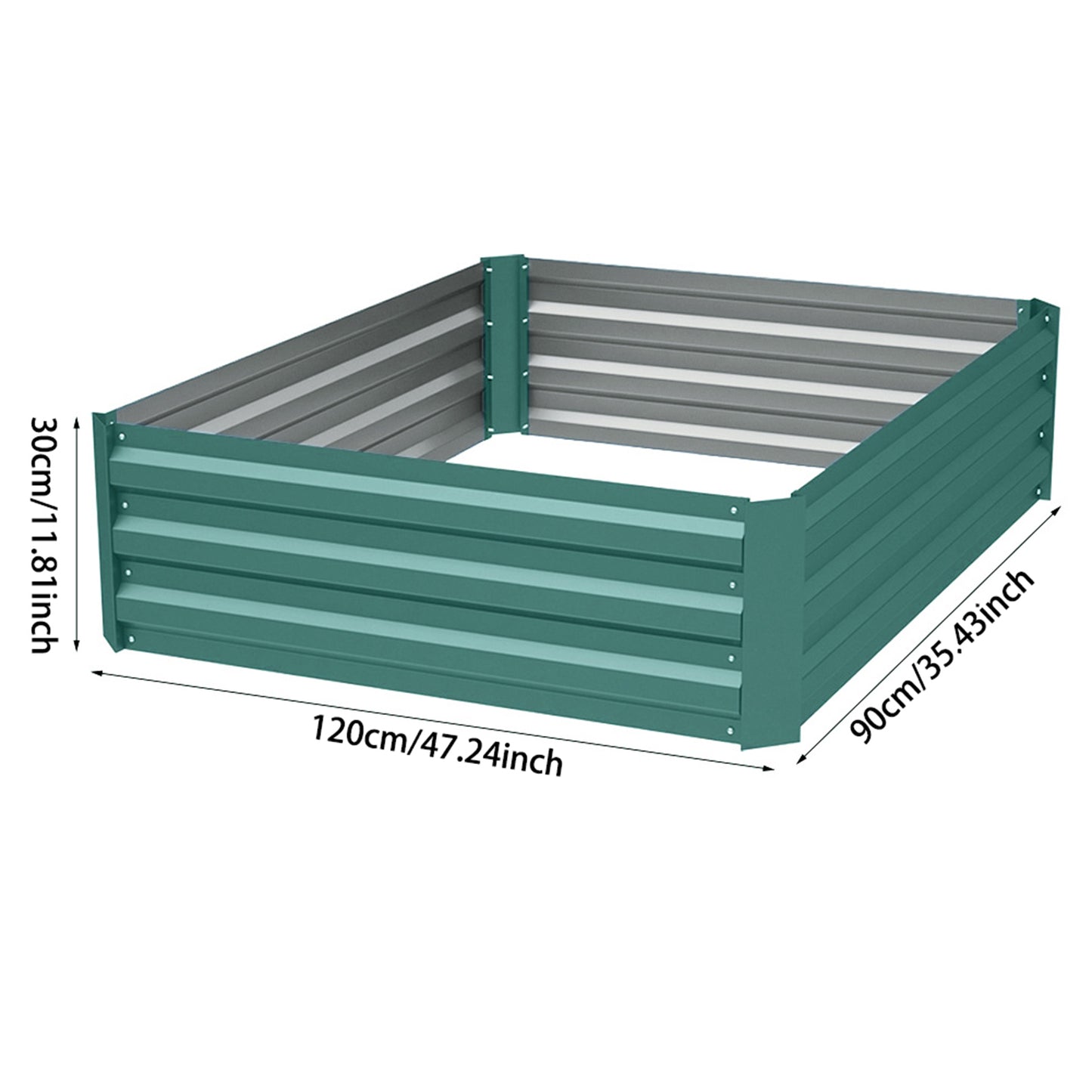 Galvanized Steel Rectangular Raised Garden Bed Planter Box
