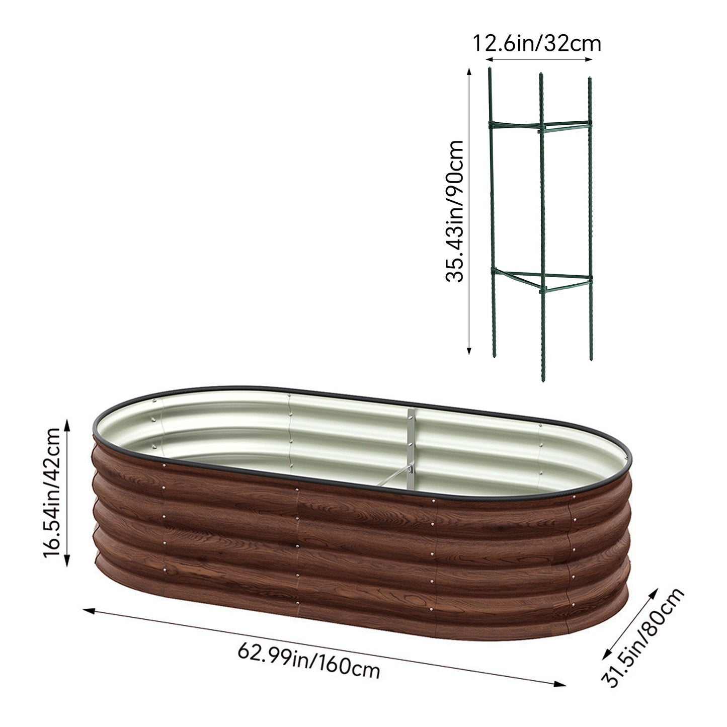 Oval-Shaped Galvanised Steel Raised Garden Bed