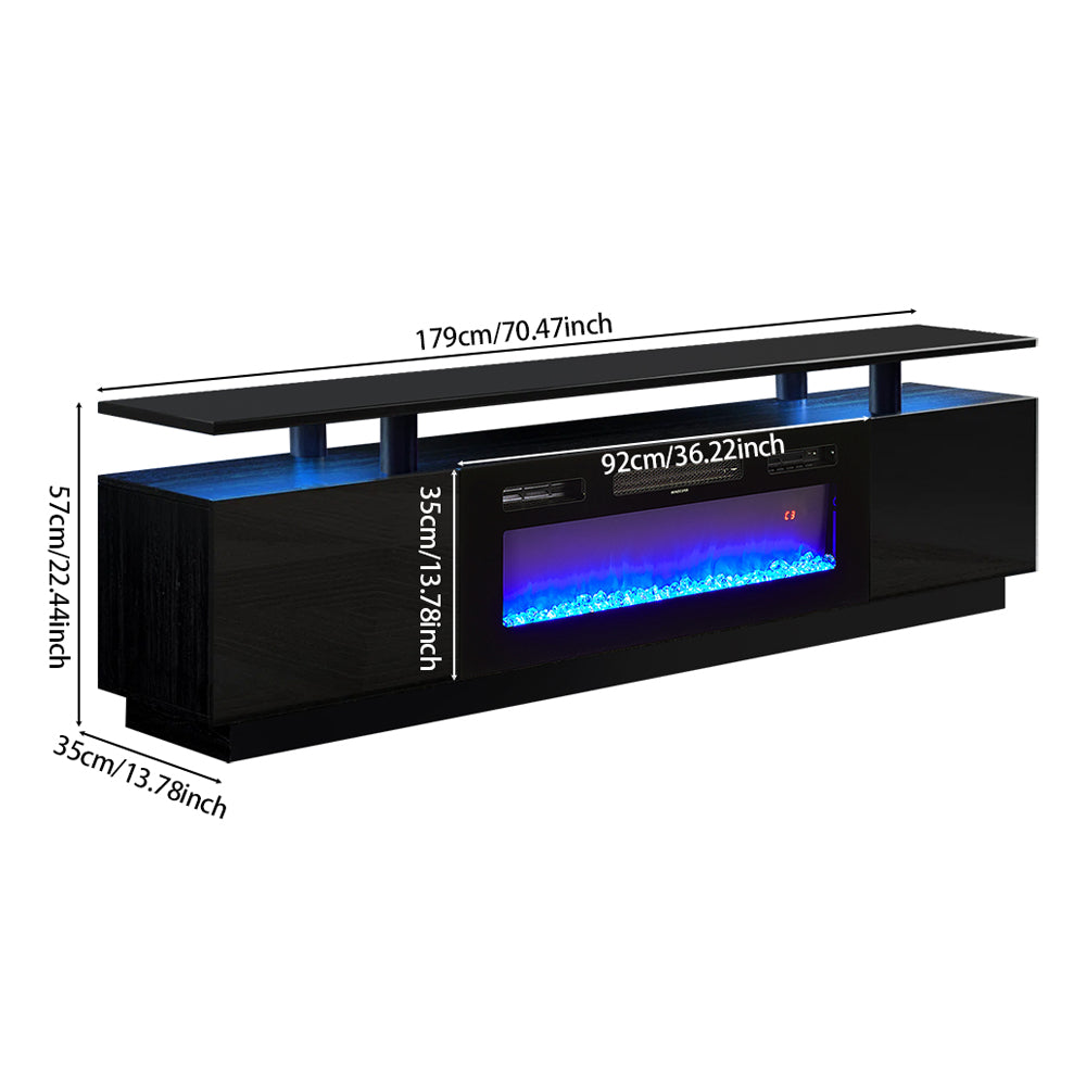 Recessed Electric Fireplace TV Stand with Remote Control