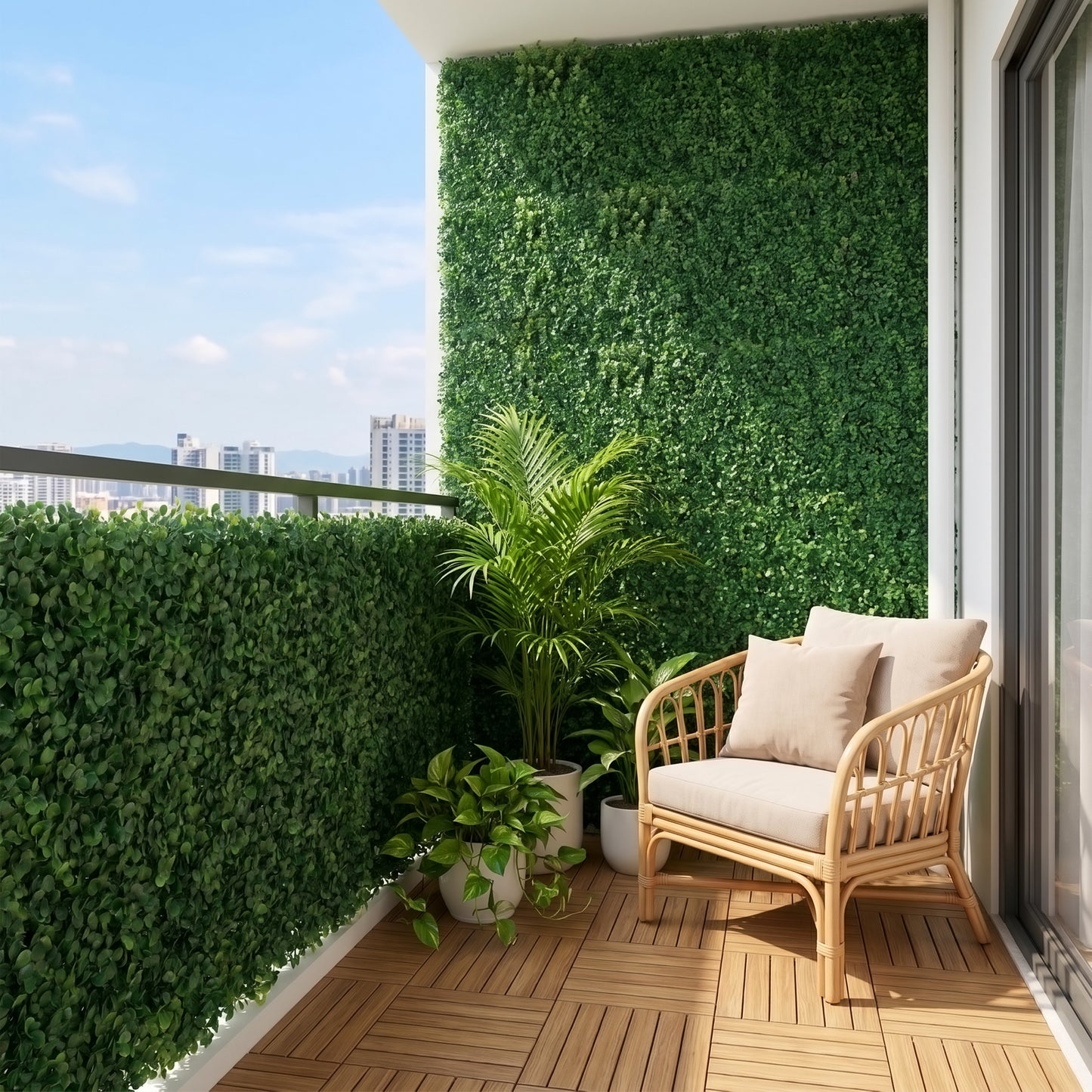 6Pcs Decorative Artificial Boxwood Panels