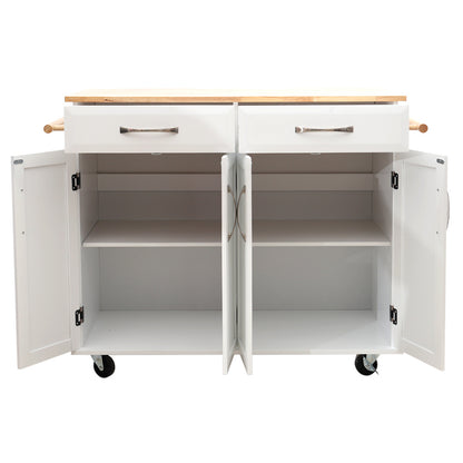 White/Black Large Catering Trolley Cart with Drawers and Cabinets