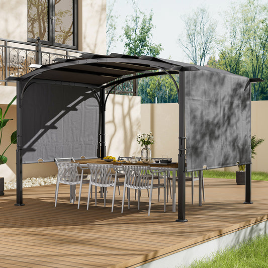 Retractable Arc-Shaped Steel Pergola