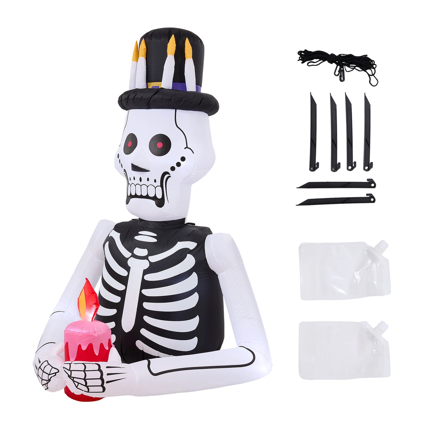 6.2FT Halloween Inflatable Gentleman Skeleton Decoration with Built-in Lights