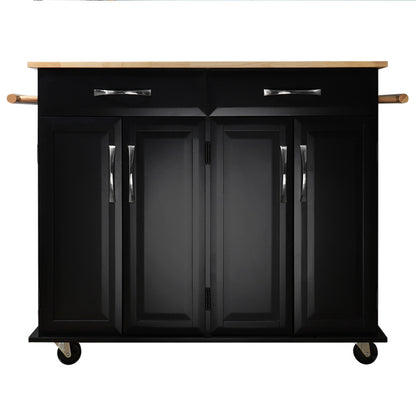 White/Black Large Catering Trolley Cart with Drawers and Cabinets