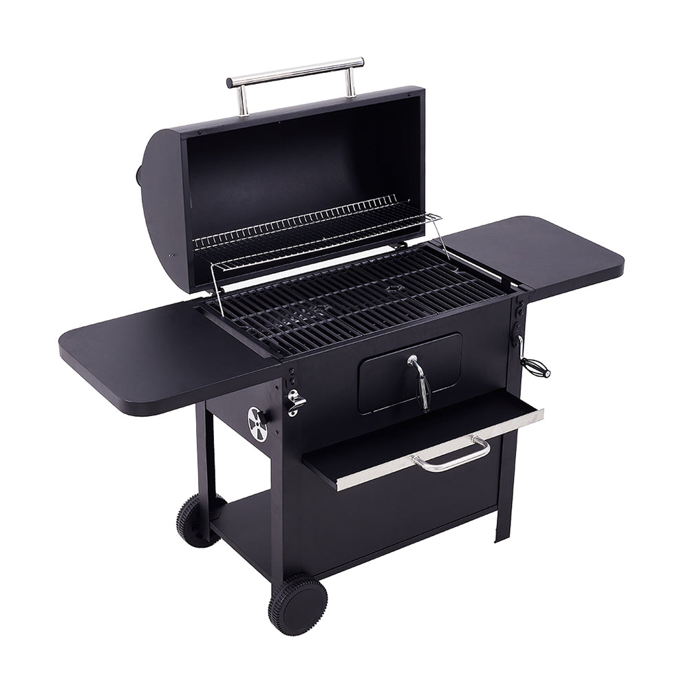 Outdoor Carbon Steel Grill with Smoke Stack