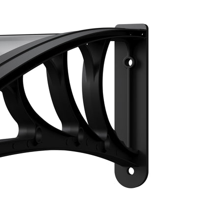 Black Outdoor Door Canopy Window Awning with Drainage Channel
