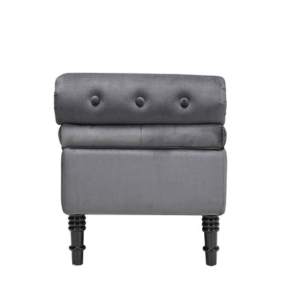 Grey/Beige Flip Top Storage Bench with Side Arms