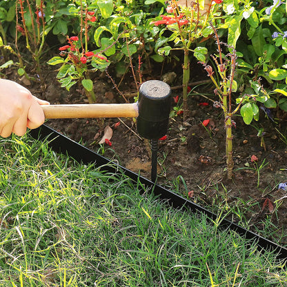 No-Dig L-Shaped Garden Edging with 30 Ground Pegs