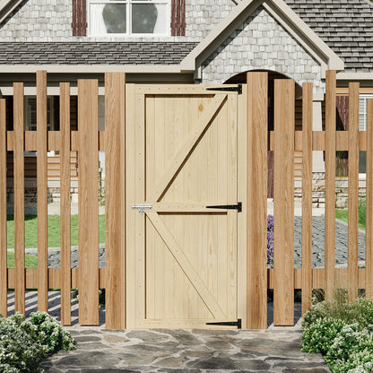 75cm Wide Arched Wooden Garden Gate 180cm High