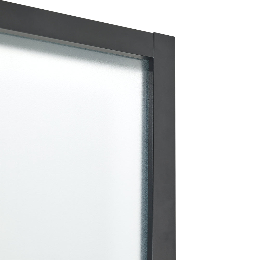 4 Lites Black Framed Transparent Glass Sliding Door without Sliding Hardware Kit