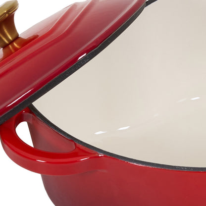 Enamelled Cast Iron Heart-Shaped Dutch Oven Pot with Lid