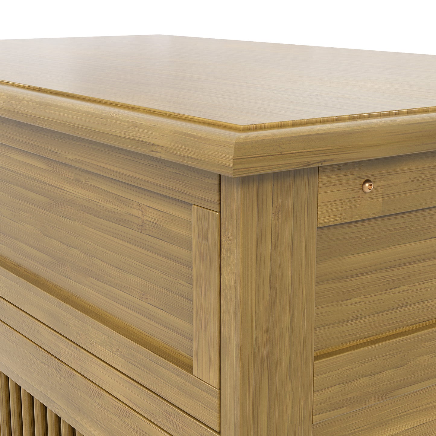 Bamboo Shoe Storage Cabinet with Cushioned Bench Seat