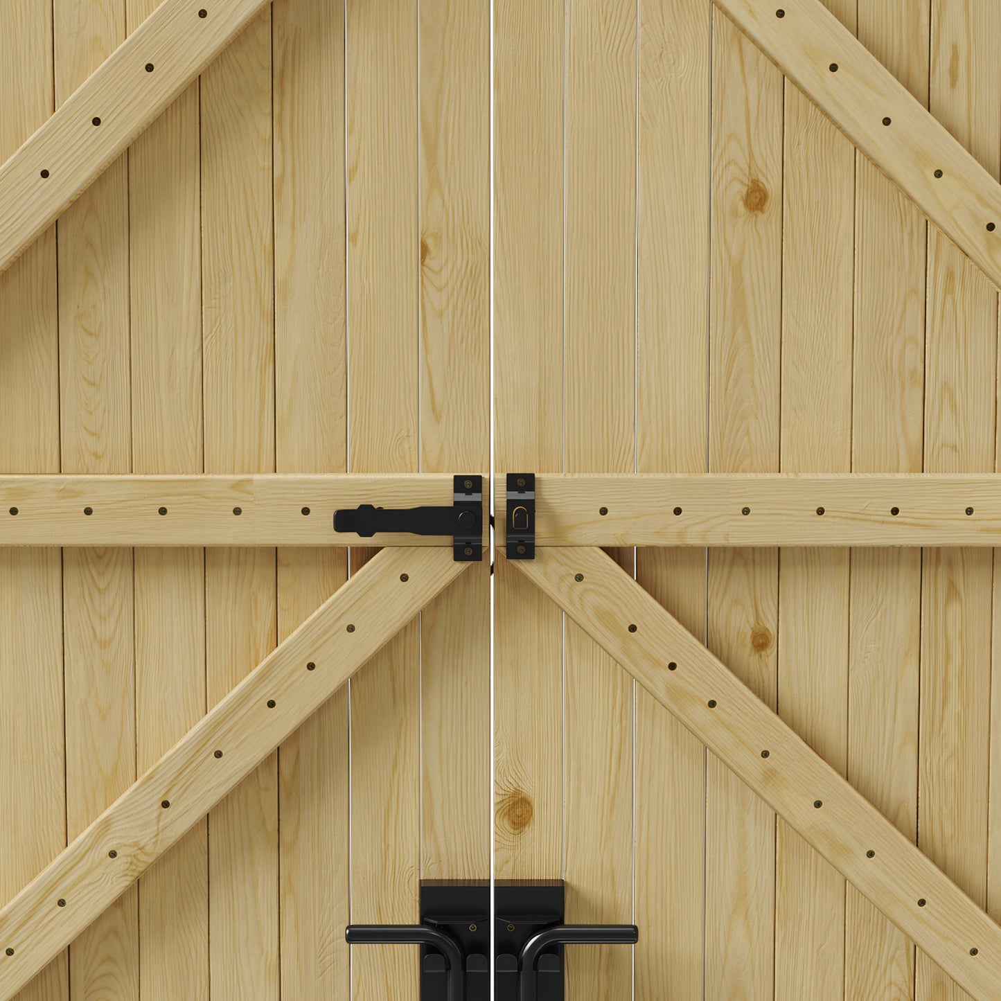 6ft x 6ft Heavy Duty Wooden Double Door with Reinforced Braces