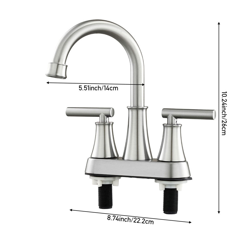 Double Handle Bathroom Sink Faucet with Drainer