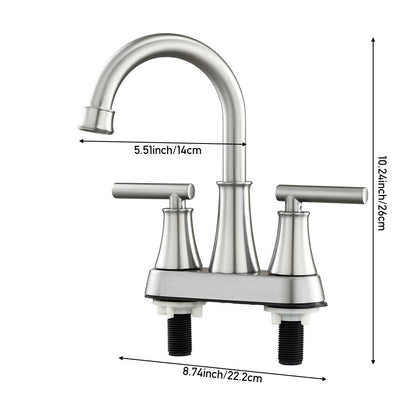 Double Handle Bathroom Sink Faucet with Drainer