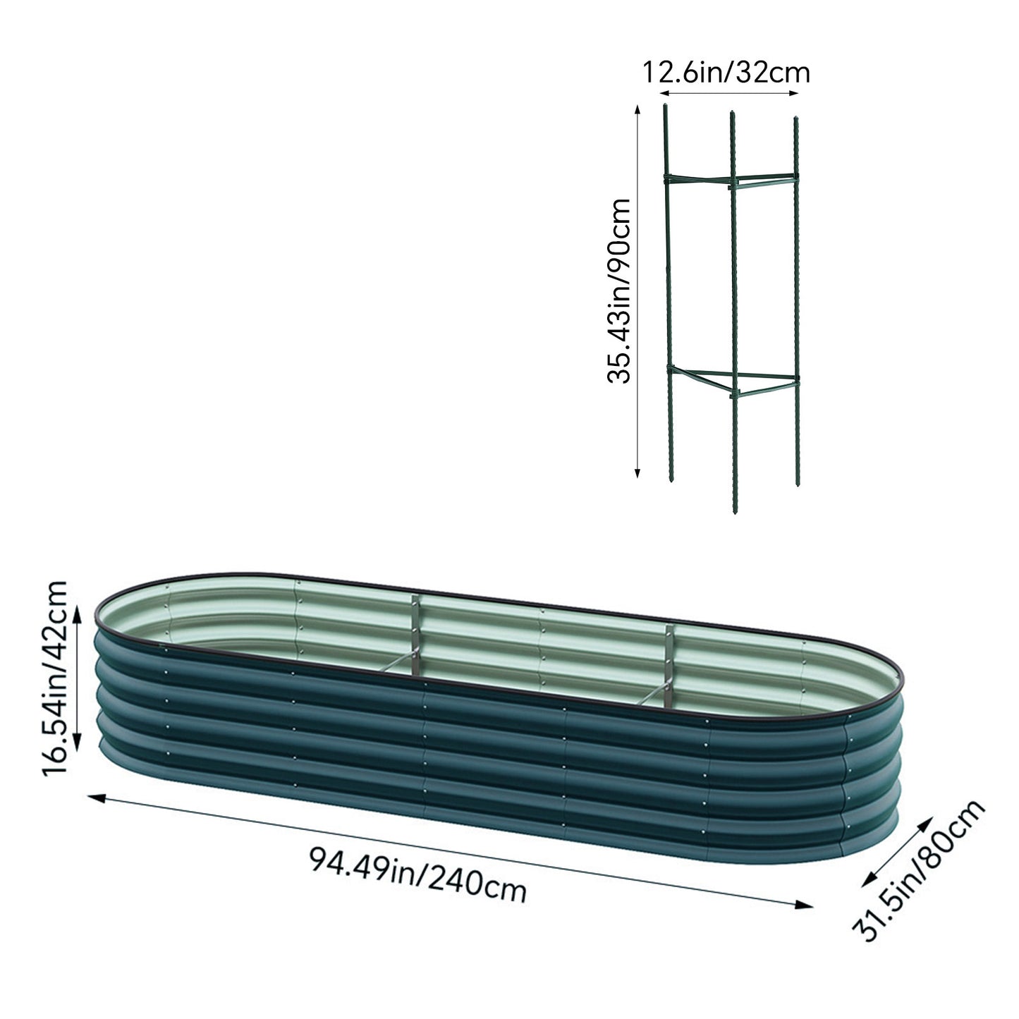 Oval-Shaped Galvanised Steel Raised Garden Bed
