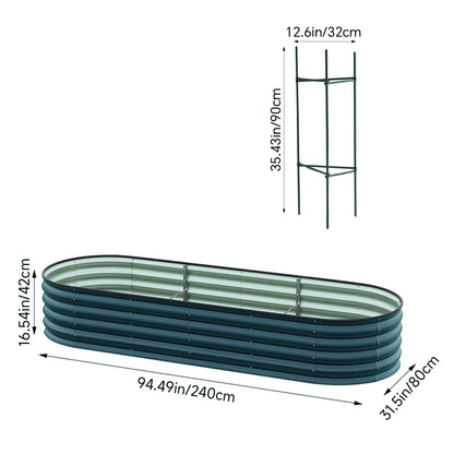 Oval-Shaped Galvanised Steel Raised Garden Bed