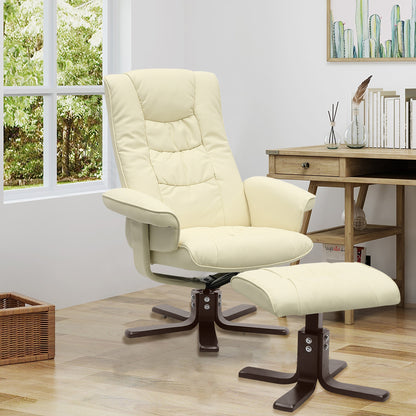 Upholstered Swivel Recliner Chair with Ottoman