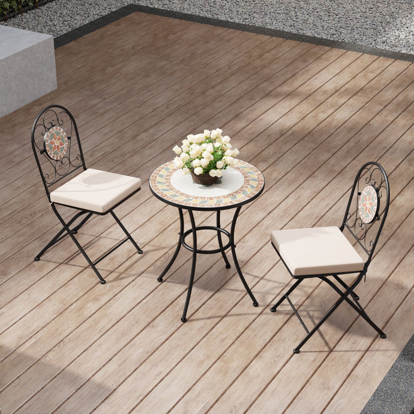 3-Piece Mosaic Garden Dining Set
