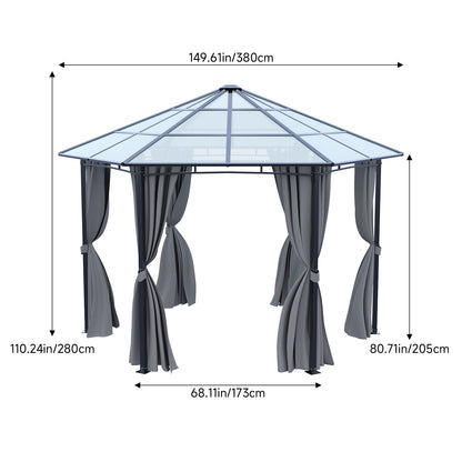 Dark Grey Aluminum & Steel Hexagonal Polycarbonate Canopy