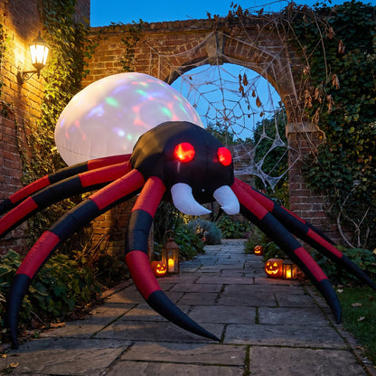 7 FT Halloween Inflatable Giant Spider with Built-in LED Lights