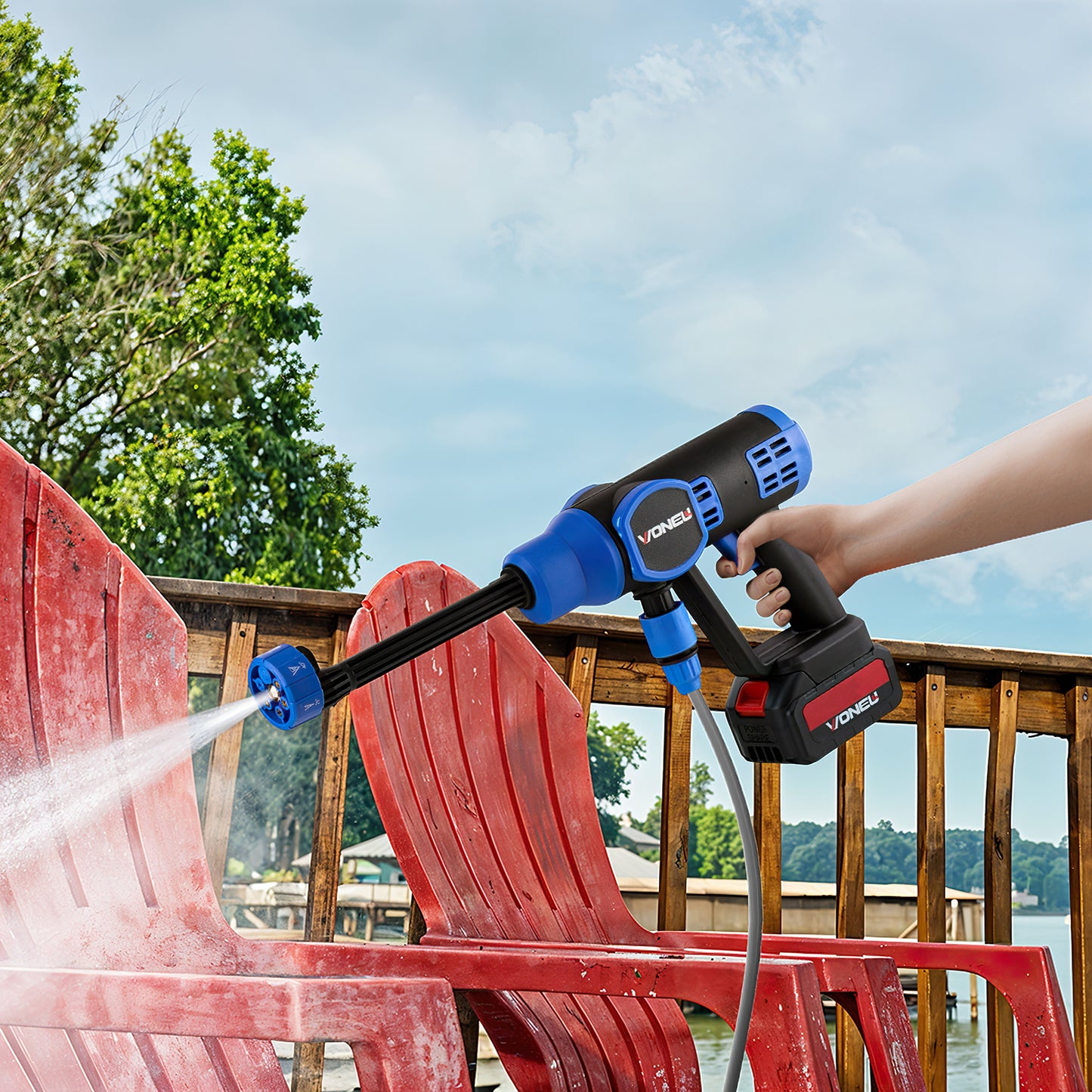 Electric Handheld Pressure Washer Cleaner with 2 Batteries