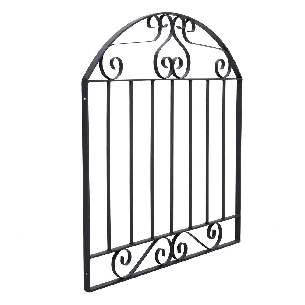 Black Metal Wrought Iron Garden Gate Heavy Duty with Fittings Bolts