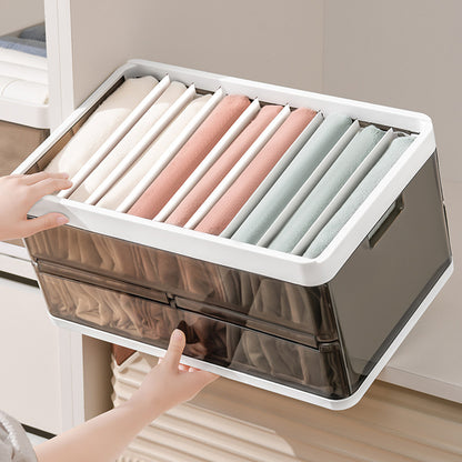 Folding Clothes Organiser Wardrobe Drawer Storage Box with Dividers