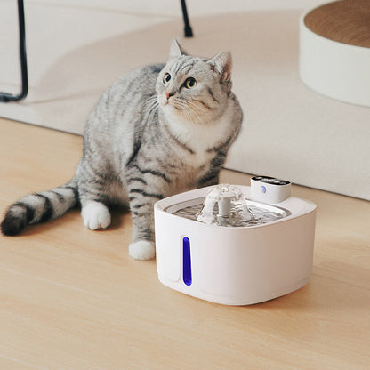 White Pet Water Fountain Ultra Quiet with Three Water Flow Modes