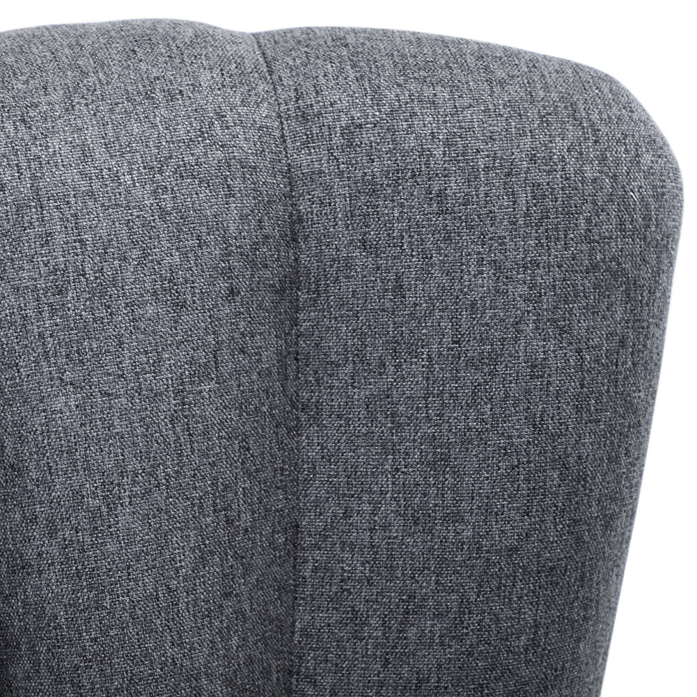 Blue/Grey Vintage Linen Upholstered Wing Back Armchair