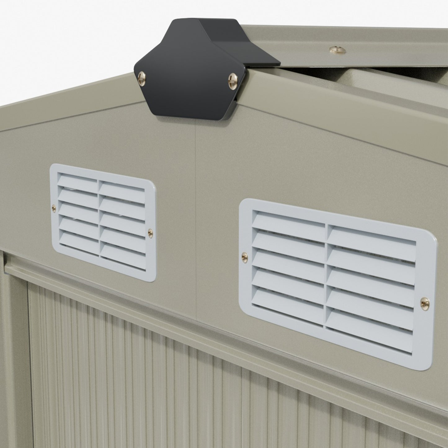 8x8FT Apex Roof Metal Garden Storage Shed with Sliding Door