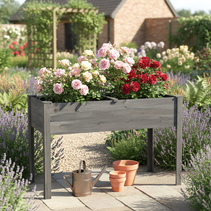 Elevated Rectangular Raised Garden Bed with Drainage Holes
