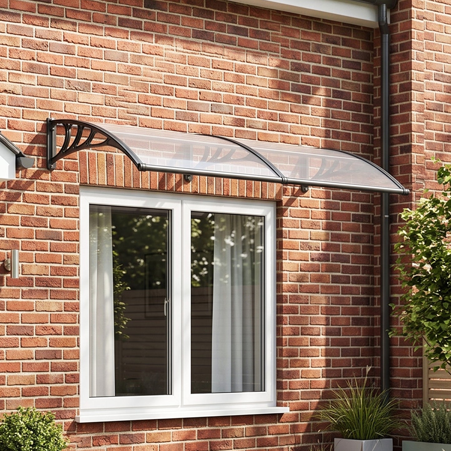 Transparent Outdoor Door Canopy Window Awning with Drainage Channel
