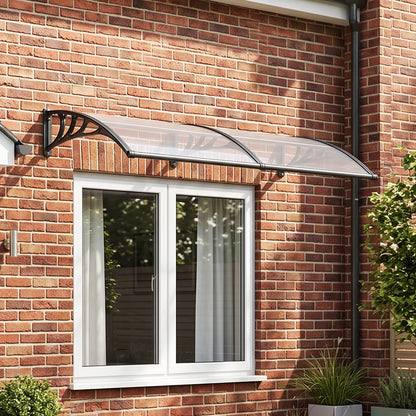 Transparent Outdoor Door Canopy Window Awning with Drainage Channel