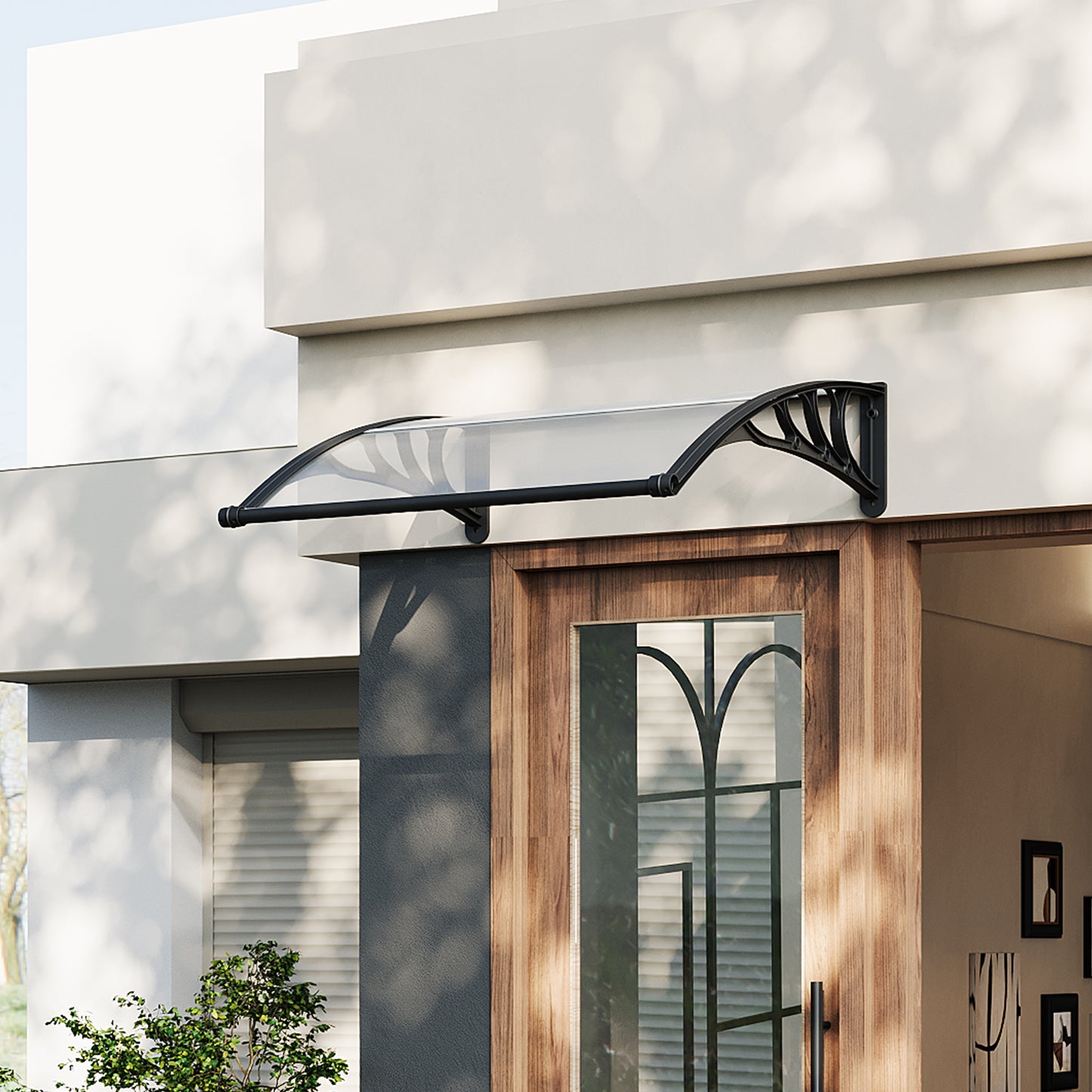Transparent Outdoor Door Canopy Window Awning with Drainage Channel