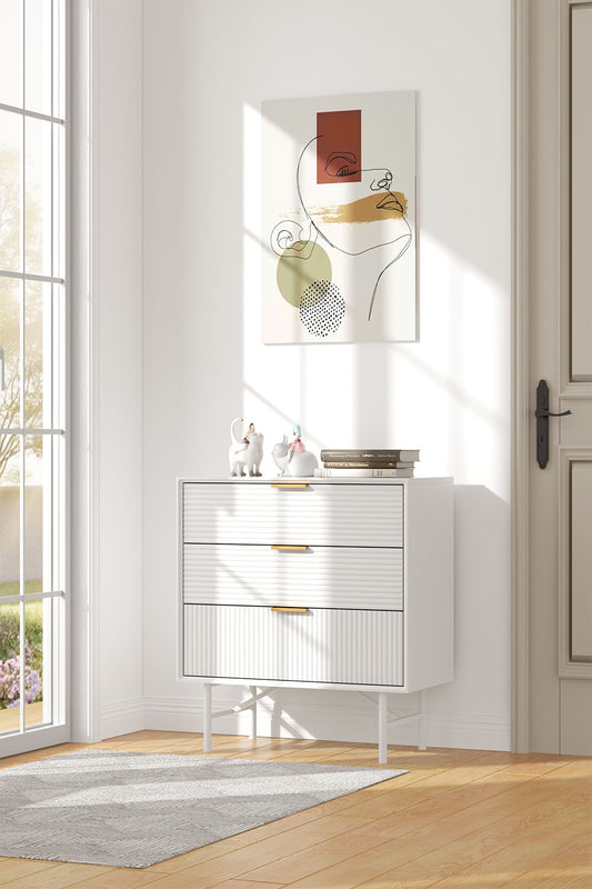 3-Tier Bedroom Striped Storage Cabinet