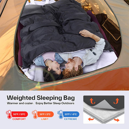 Large Double Sleeping Bag with Two Pillows