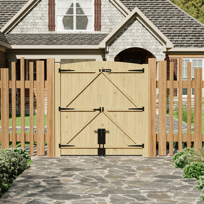 6ft x 6ft Heavy Duty Wooden Double Door with Reinforced Braces
