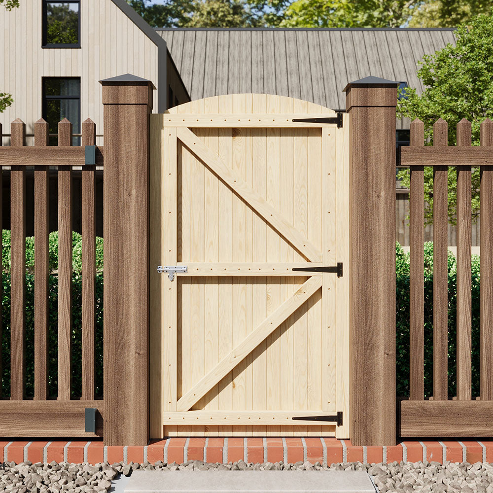 90cm W Arch Top Strong Garden Gate with Latch