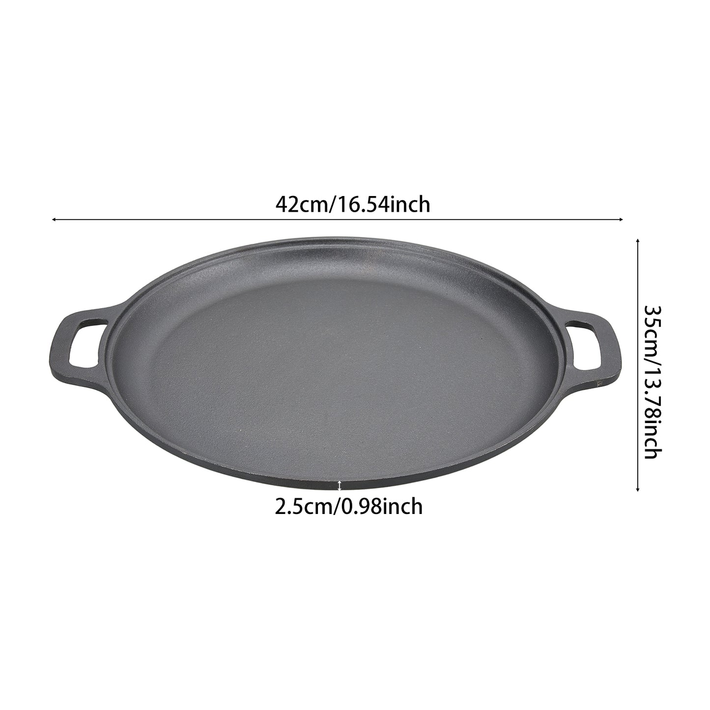 Pre-Seasoned Round Dual-Handle Cast Iron Grill Pan