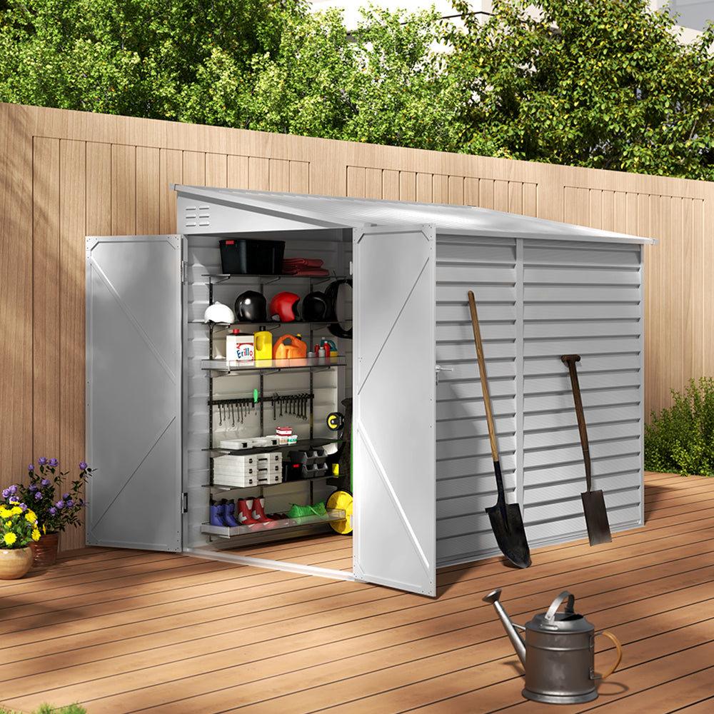 Wide Outdoor Lockable Steel Storage Shed