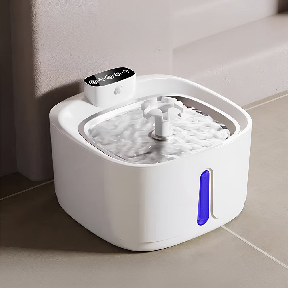 White Pet Water Fountain Ultra Quiet with Three Water Flow Modes