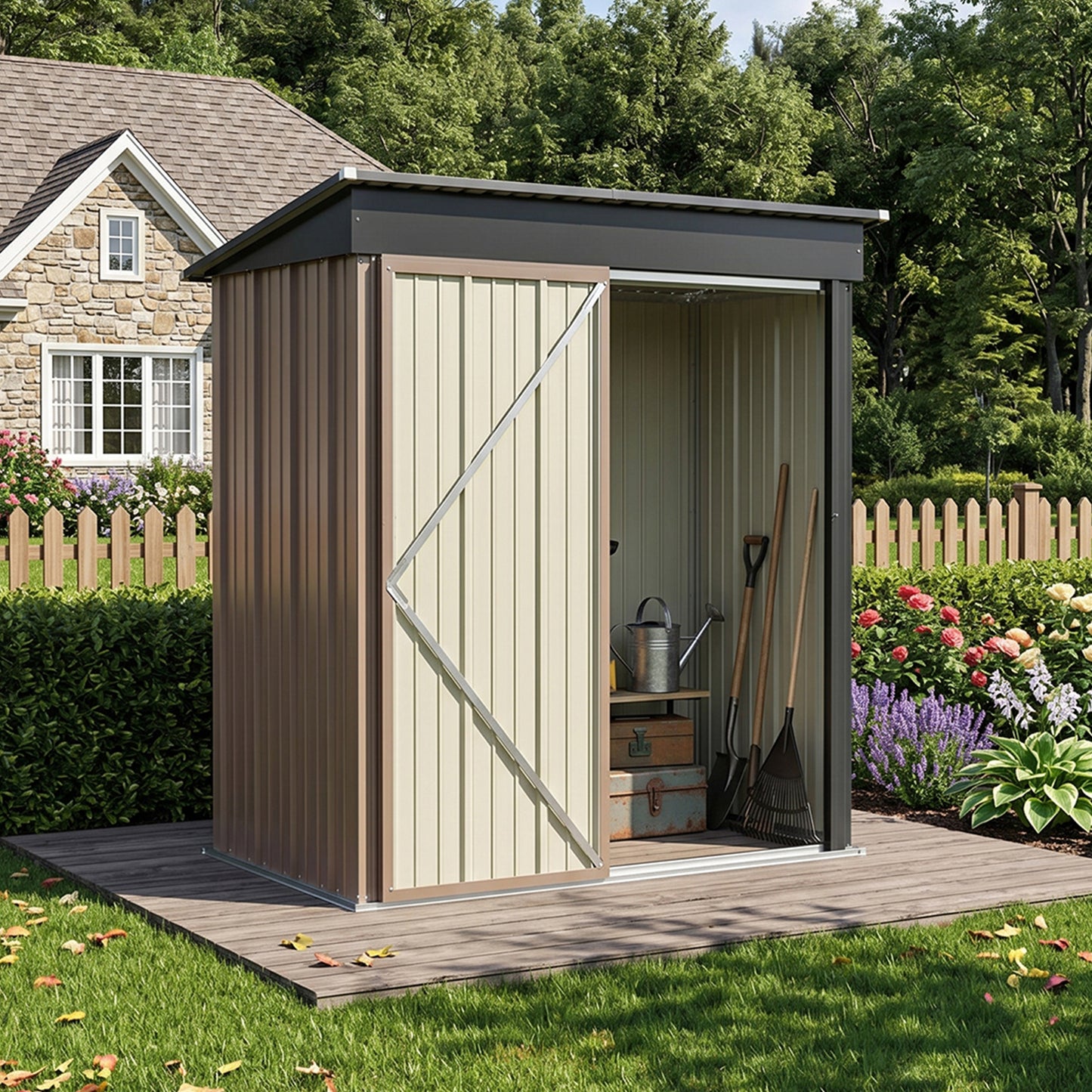 3x5 FT Outdoor Metal Garden Storage Shed