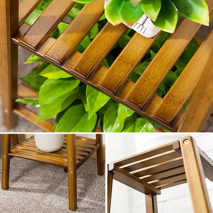 Vintage Tiered Indoor Plant Stand Solid Wood Display Shelf