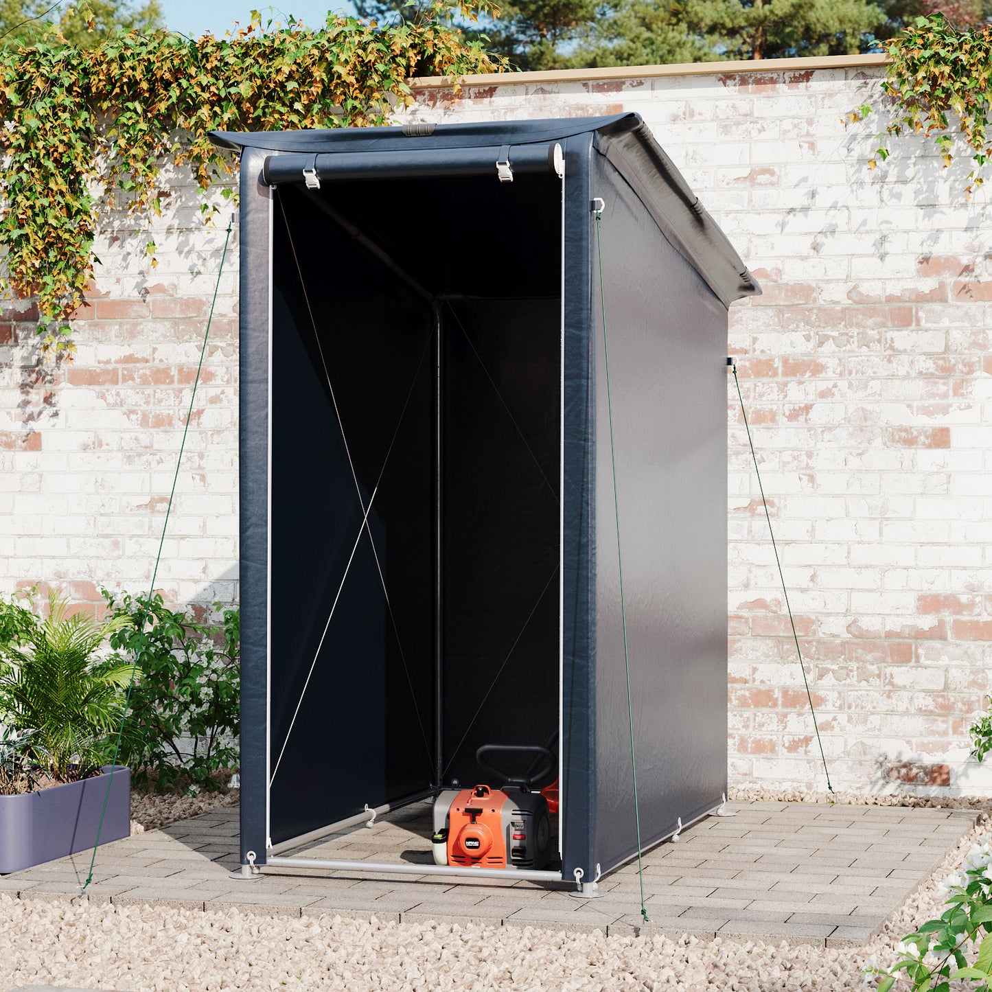 Outdoor Garden Storage Shelter with Roll-Up Zipper Door