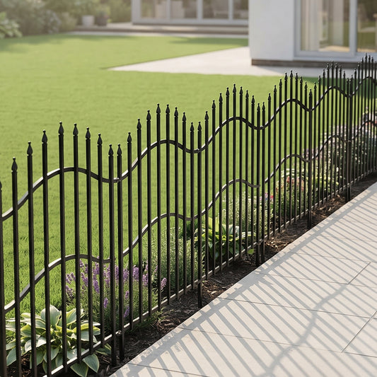 5-Pack Decorative Metal Garden Fence Panels