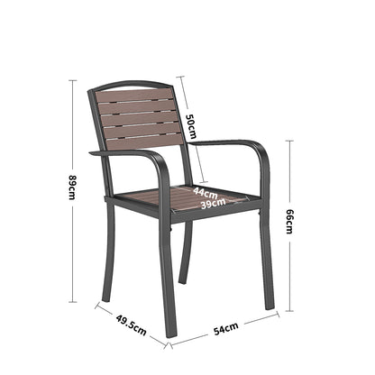 Dining Armchairs Set of 4，Wood Plastic Composite Outdoor