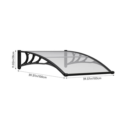 Transparent Outdoor Door Canopy Window Awning with Drainage Channel