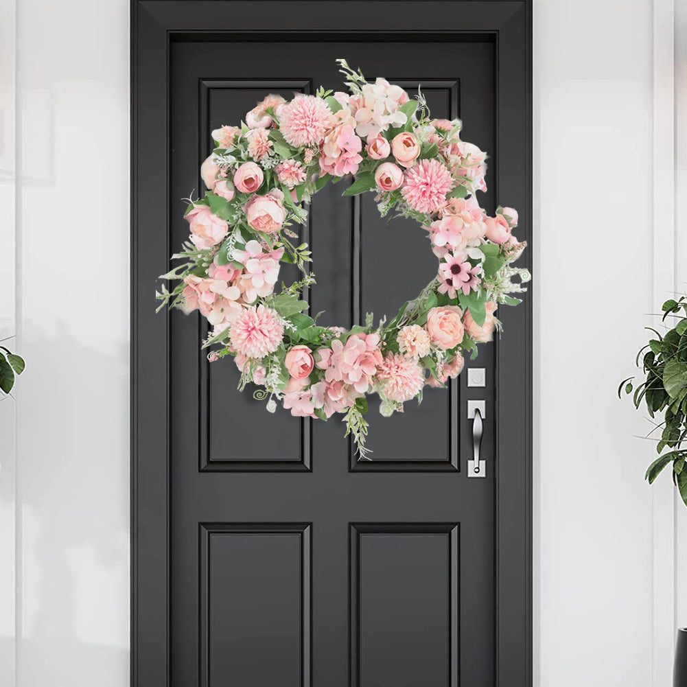 Spring Artificial Peony Wreath Mixed Flowers for Wedding Decor
