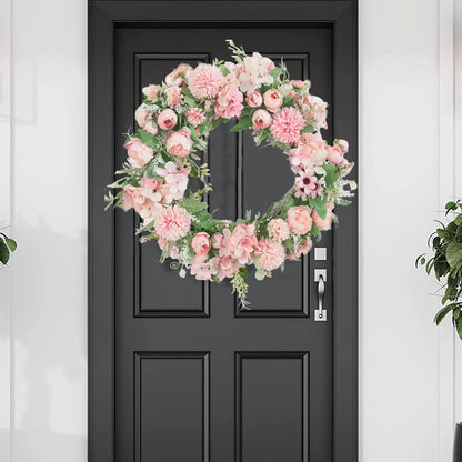 Spring Artificial Peony Wreath Mixed Flowers for Wedding Decor